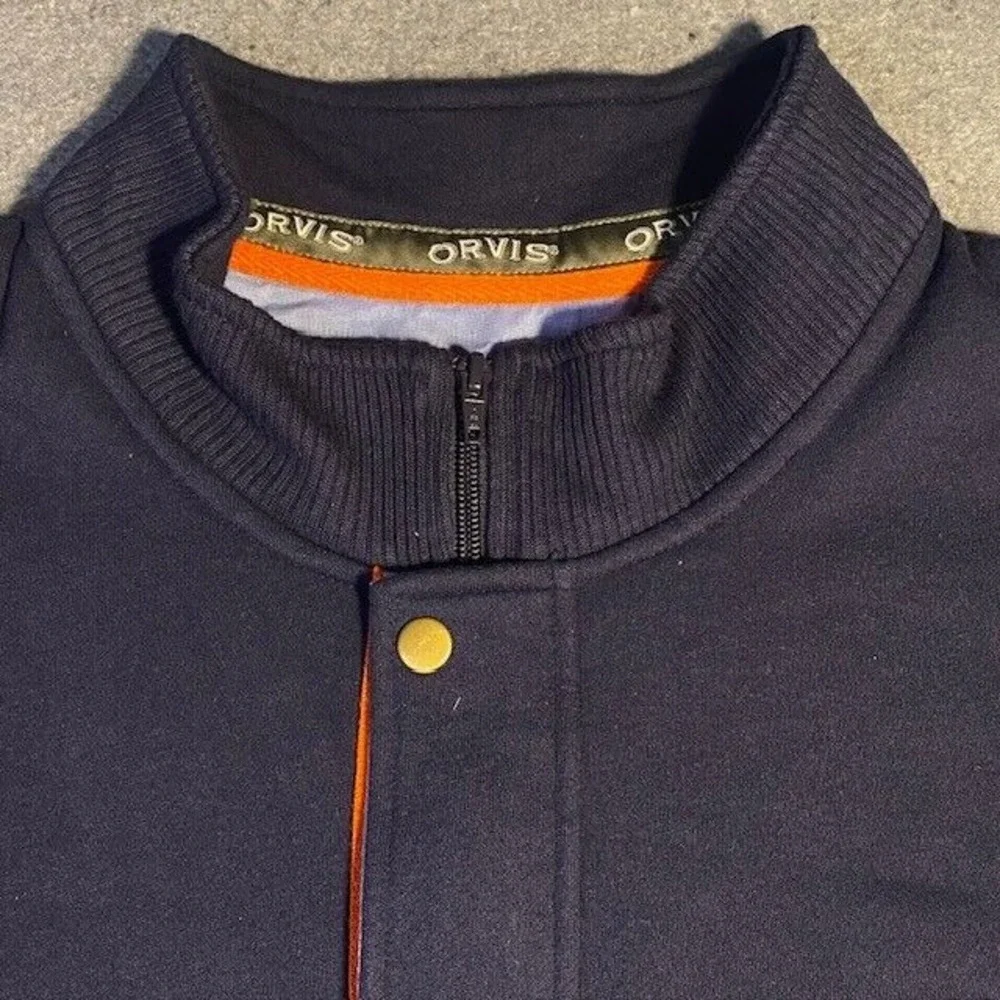 ORVIS Signature Mens 1/4 Zip Pullover SWEATER‎ XX-LARGE Blue Heather/Mock Neck